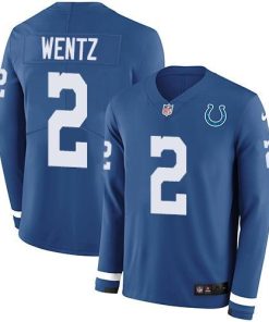 Indianapolis Indianapolis Colts #2 Carson Wentz Royal Blue Team Color Men's Stitched NFL Limited Therma Long Sleeve Jersey Men's
