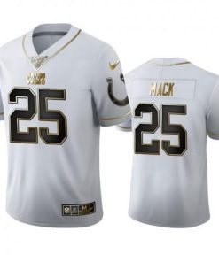 Indianapolis Indianapolis Colts #25 Marlon Mack Men's Nike White Golden Edition Vapor Limited NFL 100 Jersey Men's