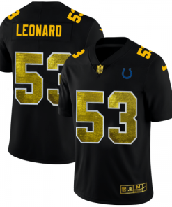 Indianapolis Indianapolis Colts #53 Darius Leonard Men's Black Nike Golden Sequin Vapor Limited NFL Jersey Men's