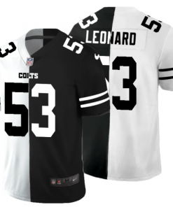 Indianapolis Indianapolis Colts #53 Darius Leonard Men's Black V White Peace Split Nike Vapor Untouchable Limited NFL Jersey Men's
