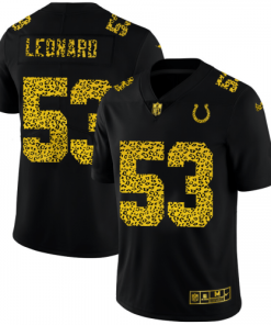 Indianapolis Indianapolis Colts #53 Darius Leonard Men's Nike Leopard Print Fashion Vapor Limited NFL Jersey Black Men's