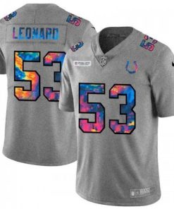 Indianapolis Indianapolis Colts #53 Darius Leonard Men's Nike Multi-Color 2020 NFL Crucial Catch NFL Jersey Greyheather Men's
