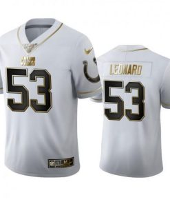 Indianapolis Indianapolis Colts #53 Darius Leonard Men's Nike White Golden Edition Vapor Limited NFL 100 Jersey Men's