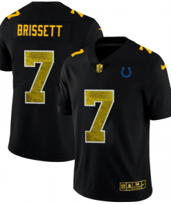 Indianapolis Indianapolis Colts #7 Jacoby Brissett Men's Black Nike Golden Sequin Vapor Limited NFL Jersey Men's
