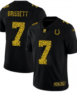 Indianapolis Indianapolis Colts #7 Jacoby Brissett Men's Nike Leopard Print Fashion Vapor Limited NFL Jersey Black Men's