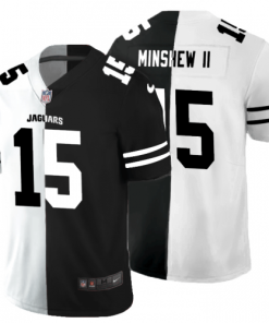 Jacksonville Jacksonville Jaguars #15 Gardner Minshew II Men's Black V White Peace Split Nike Vapor Untouchable Limited NFL Jersey Men's