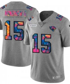 Jacksonville Jacksonville Jaguars #15 Gardner Minshew II Men's Nike Multi-Color 2020 NFL Crucial Catch NFL Jersey Greyheather Men's