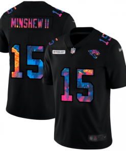 Jacksonville Jacksonville Jaguars #15 Gardner Minshew II Men's Nike Multi-Color Black 2020 NFL Crucial Catch Vapor Untouchable Limited Jersey Men's