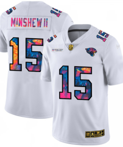 Jacksonville Jacksonville Jaguars #15 Gardner Minshew II Men's White Nike Multi-Color 2020 NFL Crucial Catch Limited NFL Jersey Men's
