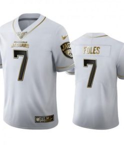 Jacksonville Jacksonville Jaguars #7 Nick Foles Men's Nike White Golden Edition Vapor Limited NFL 100 Jersey Men's