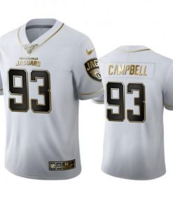 Jacksonville Jacksonville Jaguars #93 Calais Campbell Men's Nike White Golden Edition Vapor Limited NFL 100 Jersey Men's