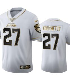 Jacksonville Jaguars #27 Leonard Fournette Men's Nike White Golden Edition Vapor Limited NFL 100 Jersey