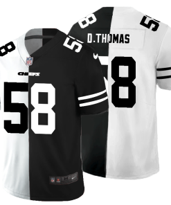 Kansas City Chiefs #58 Derrick Thomas Men's Black V White Peace Split Nike Vapor Untouchable Limited NFL Jersey