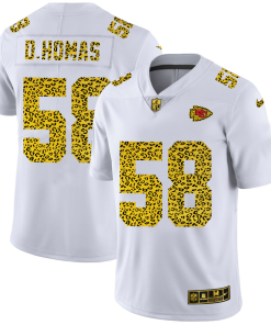 Kansas City Chiefs #58 Derrick Thomas Men's Nike Flocked Leopard Print Vapor Limited NFL Jersey White