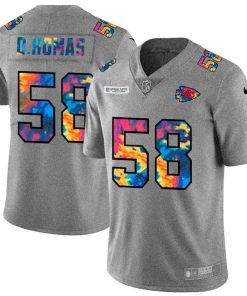 Kansas City Chiefs #58 Derrick Thomas Men's Nike Multi-Color 2020 NFL Crucial Catch NFL Jersey Greyheather