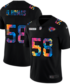 Kansas City Chiefs #58 Derrick Thomas Men's Nike Multi-Color Black 2020 NFL Crucial Catch Vapor Untouchable Limited Jersey