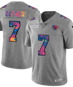 Kansas City Chiefs #7 Harrison Butker Men's Nike Multi-Color 2020 NFL Crucial Catch NFL Jersey Greyheather