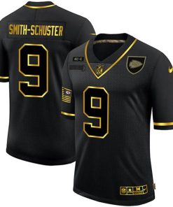 Kansas City Chiefs #9 JuJu Smith-Schuster Men's Nike 2020 Salute To Service Golden Limited NFL Jersey Black