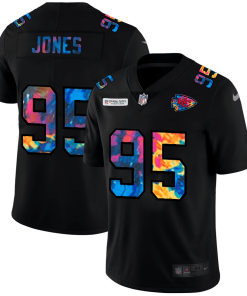 Kansas City Chiefs #95 Chris Jones Men's Nike Multi-Color Black 2020 NFL Crucial Catch Vapor Untouchable Limited Jersey