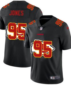 Kansas City Chiefs #95 Chris Jones Men's Nike Team Logo Dual Overlap Limited NFL Jersey Black