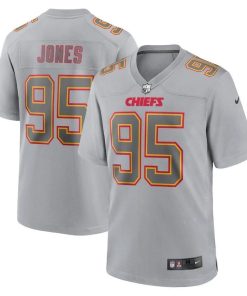 Kansas City Chiefs #95 Chris Jones Nike Men's Gray Atmosphere Fashion Game Jersey