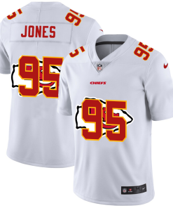Kansas City Chiefs #95 Chris Jones White Men's Nike Team Logo Dual Overlap Limited NFL Jersey