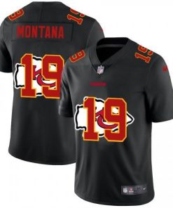 Kansas City Kansas City Chiefs #19 Joe Montana Men's Nike Team Logo Dual Overlap Limited NFL Jersey Black Men's