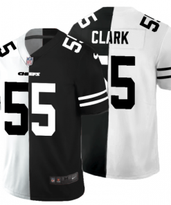 Kansas City Kansas City Chiefs #55 Frank Clark Men's Black V White Peace Split Nike Vapor Untouchable Limited NFL Jersey Men's
