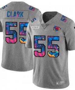 Kansas City Kansas City Chiefs #55 Frank Clark Men's Nike Multi-Color 2020 NFL Crucial Catch NFL Jersey Greyheather Men's