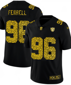 Las Vegas Las Vegas Raiders #96 Clelin Ferrell Men's Nike Leopard Print Fashion Vapor Limited NFL Jersey Black Men's