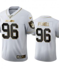 Las Vegas Las Vegas Raiders #96 Clelin Ferrell Men's Nike White Golden Edition Vapor Limited NFL 100 Jersey Men's