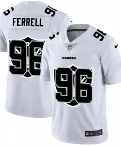Las Vegas Las Vegas Raiders #96 Clelin Ferrell White Men's Nike Team Logo Dual Overlap Limited NFL Jersey Men's