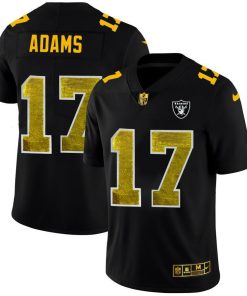 Las Vegas Raiders #17 Davante Adams Men's Black Nike Golden Sequin Vapor Limited NFL Jersey
