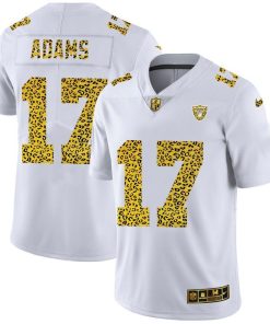 Las Vegas Raiders #17 Davante Adams Men's Nike Flocked Leopard Print Vapor Limited NFL Jersey White
