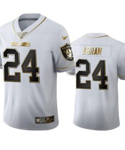 Las Vegas Raiders #24 Johnathan Abram Men's Nike White Golden Edition Vapor Limited NFL 100 Jersey
