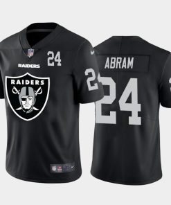 Las Vegas Raiders #24 Johnathan Abram Black Men's Nike Big Team Logo Player Vapor Limited NFL Jersey