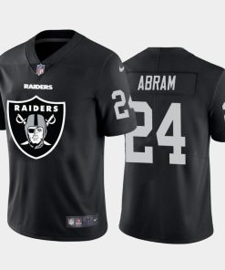 Las Vegas Raiders #24 Johnathan Abram Black Men's Nike Big Team Logo Vapor Limited NFL Jersey