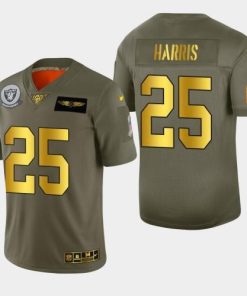 Las Vegas Raiders #25 Erik Harris Men's Nike Olive Gold 2019 Salute to Service Limited NFL 100 Jersey Men's