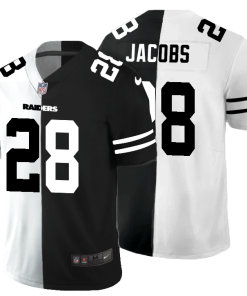 Las Vegas Raiders #28 Josh Jacobs Men's Black V White Peace Split Nike Vapor Untouchable Limited NFL Jersey