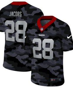 Las Vegas Raiders #28 Josh Jacobs Men's Nike 2020 Black CAMO Vapor Untouchable Limited Stitched NFL Jersey