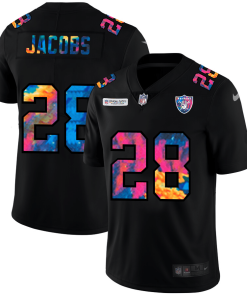 Las Vegas Raiders #28 Josh Jacobs Men's Nike Multi-Color Black 2020 NFL Crucial Catch Vapor Untouchable Limited Jersey