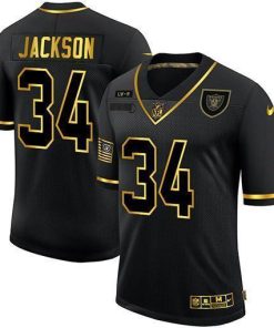 Las Vegas Raiders #34 Bo Jackson Men's Nike 2020 Salute To Service Golden Limited NFL Jersey Black