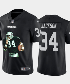 Las Vegas Raiders #34 Bo Jackson Men's Nike Player Signature Moves Vapor Limited NFL Jersey Black