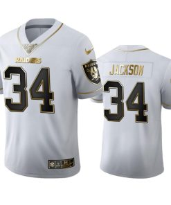 Las Vegas Raiders #34 Bo Jackson Men's Nike White Golden Edition Vapor Limited NFL 100 Jersey