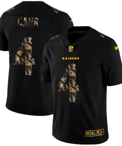 Las Vegas Raiders #4 Derek Carr Men's Black Nike Flocked Lightning Vapor Limited NFL Jersey