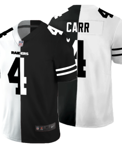 Las Vegas Raiders #4 Derek Carr Men's Black V White Peace Split Nike Vapor Untouchable Limited NFL Jersey