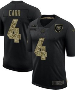 Las Vegas Raiders #4 Derek Carr Men's Nike 2020 Salute To Service Camo Limited NFL Jersey Black