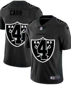 Las Vegas Raiders #4 Derek Carr Men's Nike Team Logo Dual Overlap Limited NFL Jersey Black