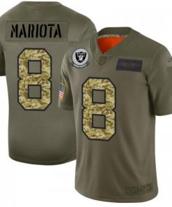 Las Vegas Raiders #8 Marcus Mariota Men's Nike 2019 Olive Camo Salute To Service Limited NFL Jersey Men's
