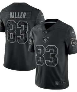 Las Vegas Raiders #83 Darren Waller Black Men's Nike NFL Black Reflective Limited Jersey